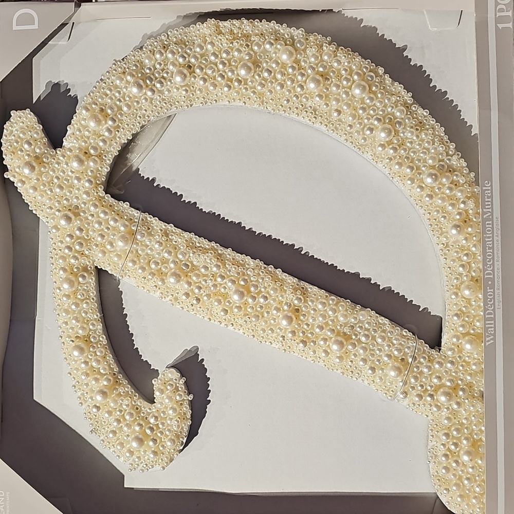 Ashland Cream Pearl Letter D Wall Decor